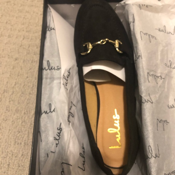 New Lulu Black Suede Loafers - Picture 3 of 3